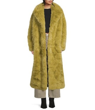 Faux Fur Extra Long Coat | Dillard's
