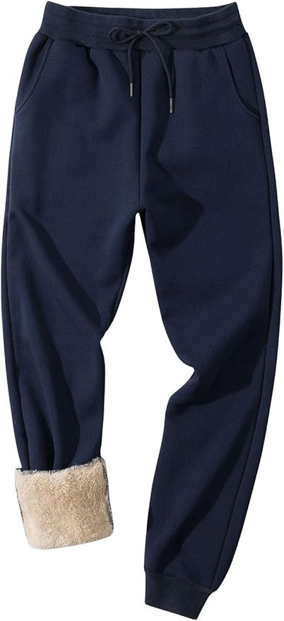 Gihuo Men's Winter Fleece Pants Sherpa Lined Sweatpants Active Running Jogger Pants | Amazon (US)