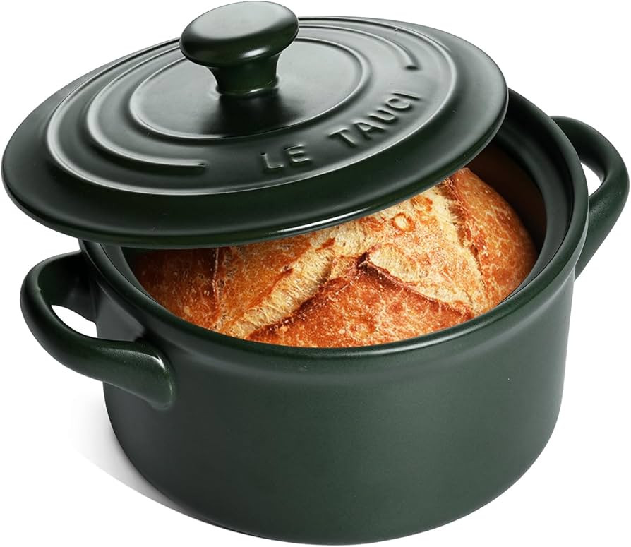 LE TAUCI 3 Quart Dutch Oven Pot with Lid, for No Knead Bread Baking, Sourdough Loaf, Lightweight ... | Amazon (US)