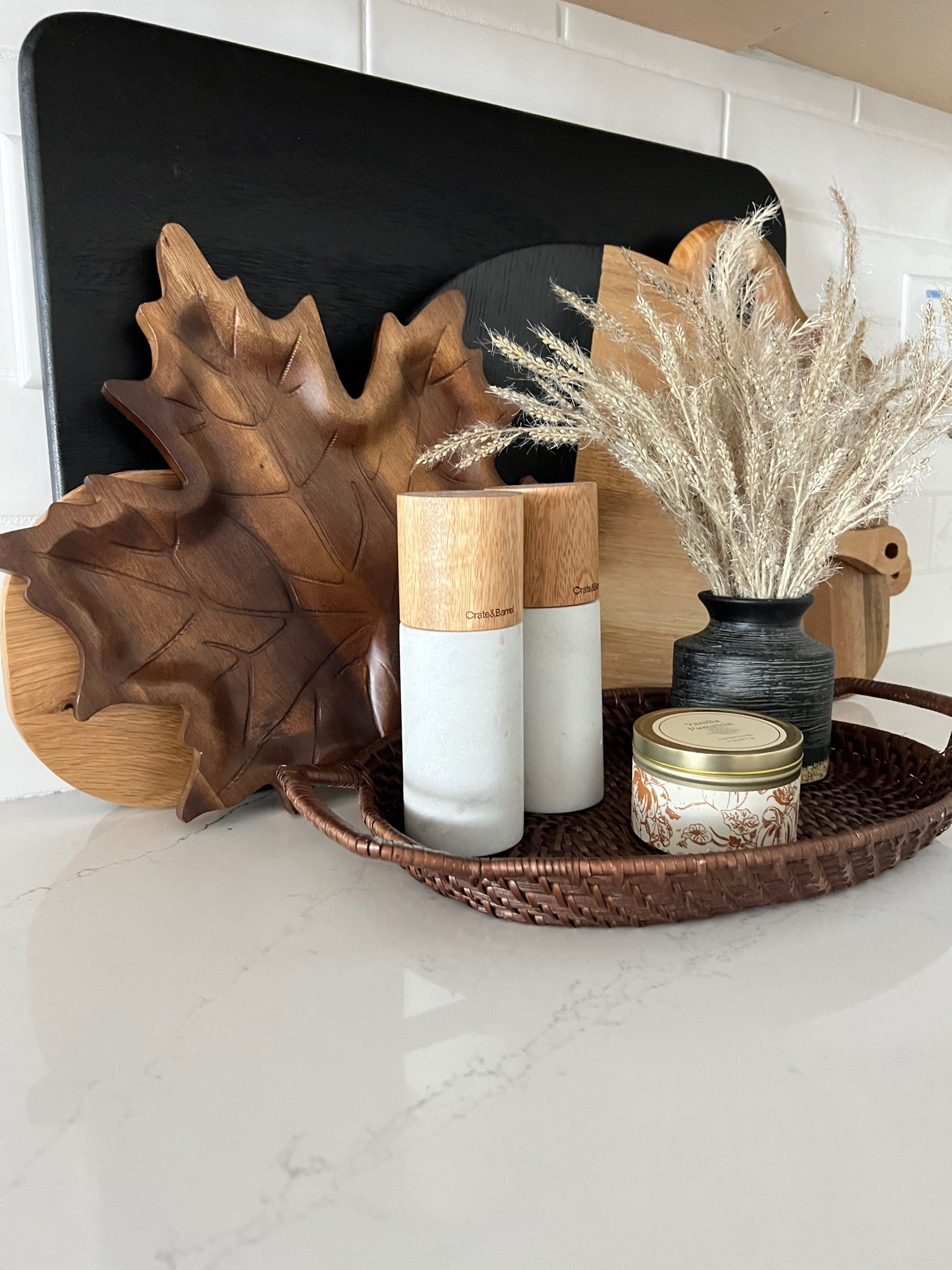 Fall counter styling, fall leaf tray, fall decor, fall kitchen styling, charcuterie boards, cutting boards, fall basket tray, decor, fall basket styling, tray styling

#LTKHome #LTKSeasonal