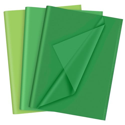 PLULON 60 Sheets Green Tissue Paper Bulk, Green Tissue Paper Sheets for Gift Bags for Saint Patrick's Day Gift Wrapping Birthday Wedding Holiday Paper Flower(Green) | Amazon (US)