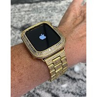 High End Yellow Gold Lab Diamond Apple Watch Band & Or Case Bling 40mm 44mm Series 4, 5, 6, Se | Etsy (US)