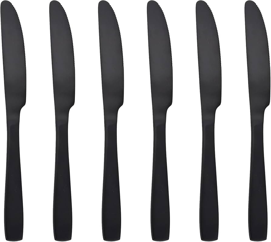 Gugrida Dinner Knives Set of 6,9.05" Stainless Steel Serrated Dinner Butter Knife for Home Kitche... | Amazon (US)