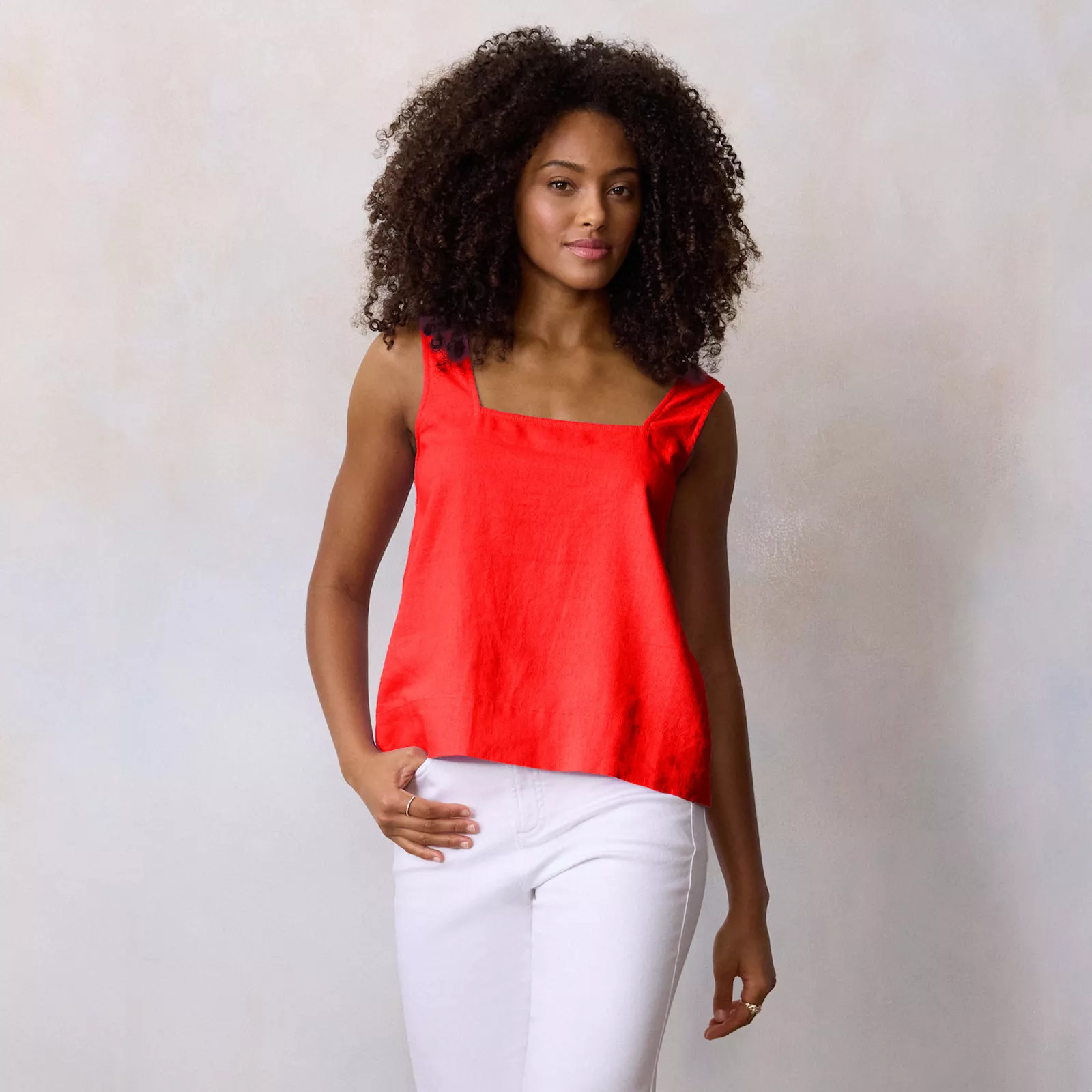 Women’s LC Lauren Conrad Square Neck Button Back Tank Top, Women's, Size: XL, Poppy Bouquet | Kohl's