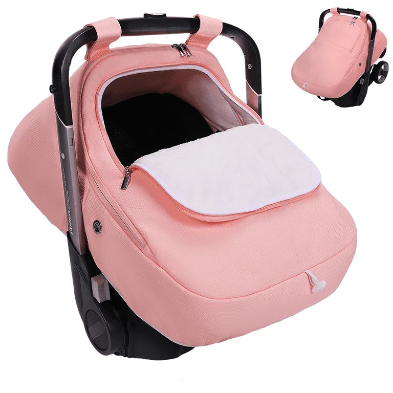 Baby Car Seat Cover, Novashion Cold Shield Carseat Canopy for Infant, with Zipper Peeping Window,... | Walmart (US)