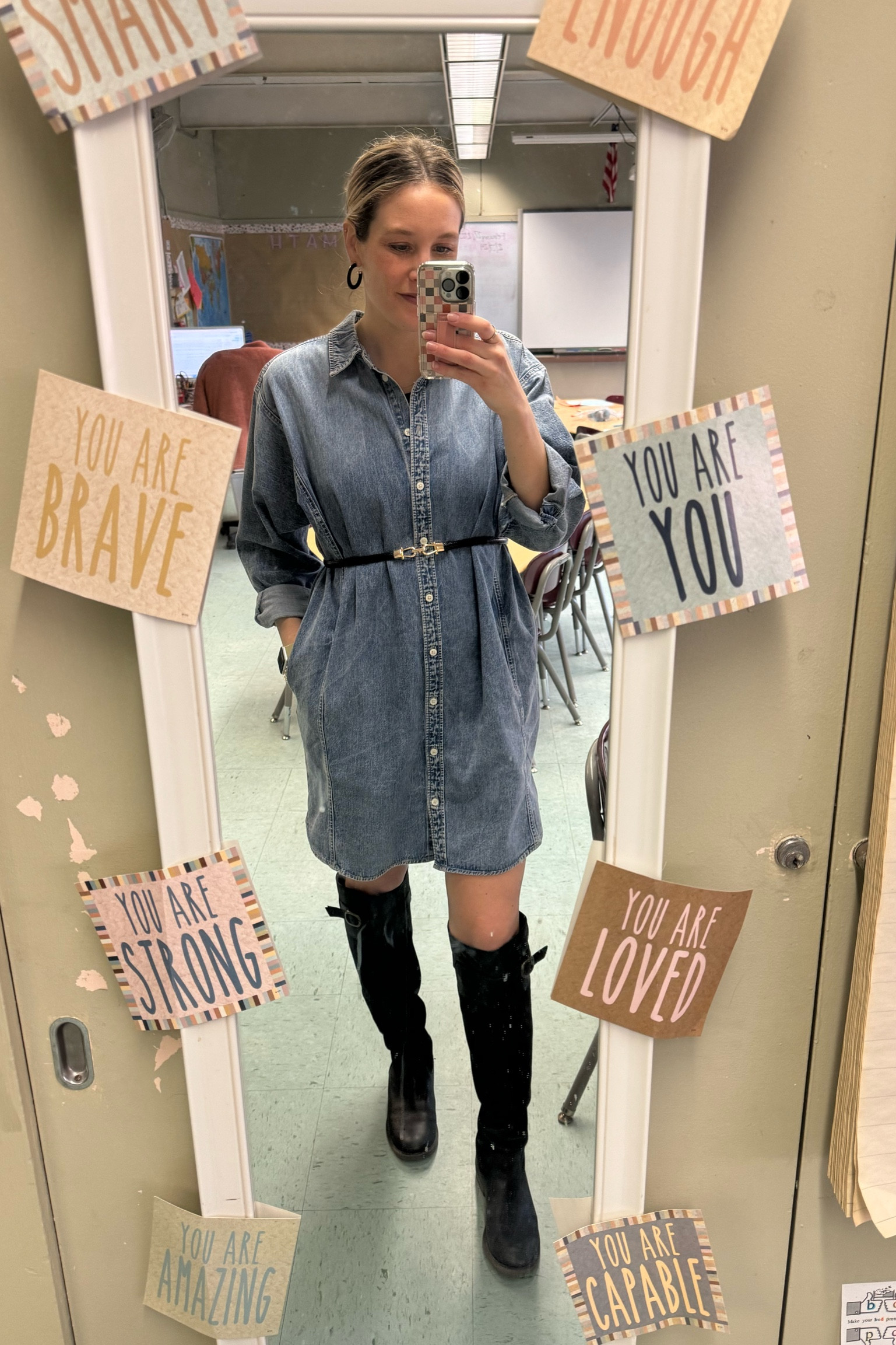 Tuesday teacher outfit

Old boots
Target dress
Amazon belt
Target earrings

#LTKfindsunder50 #LTKmidsize #LTKworkwear