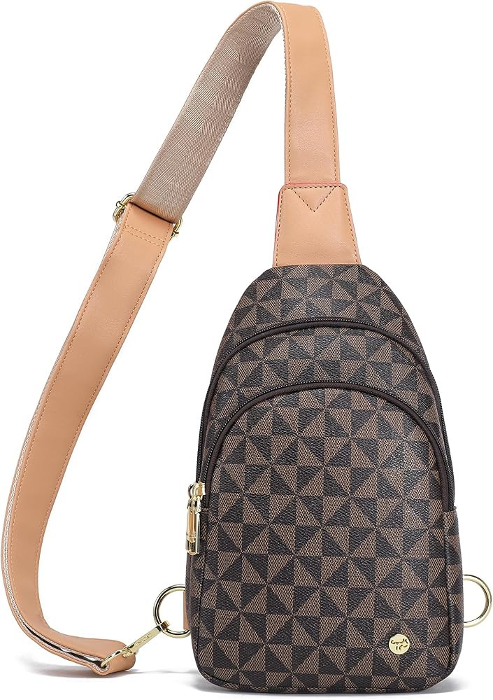 INICAT Crossbody Sling Bags Fanny Packs Leather Purses Chest Bag for Women | Amazon (US)