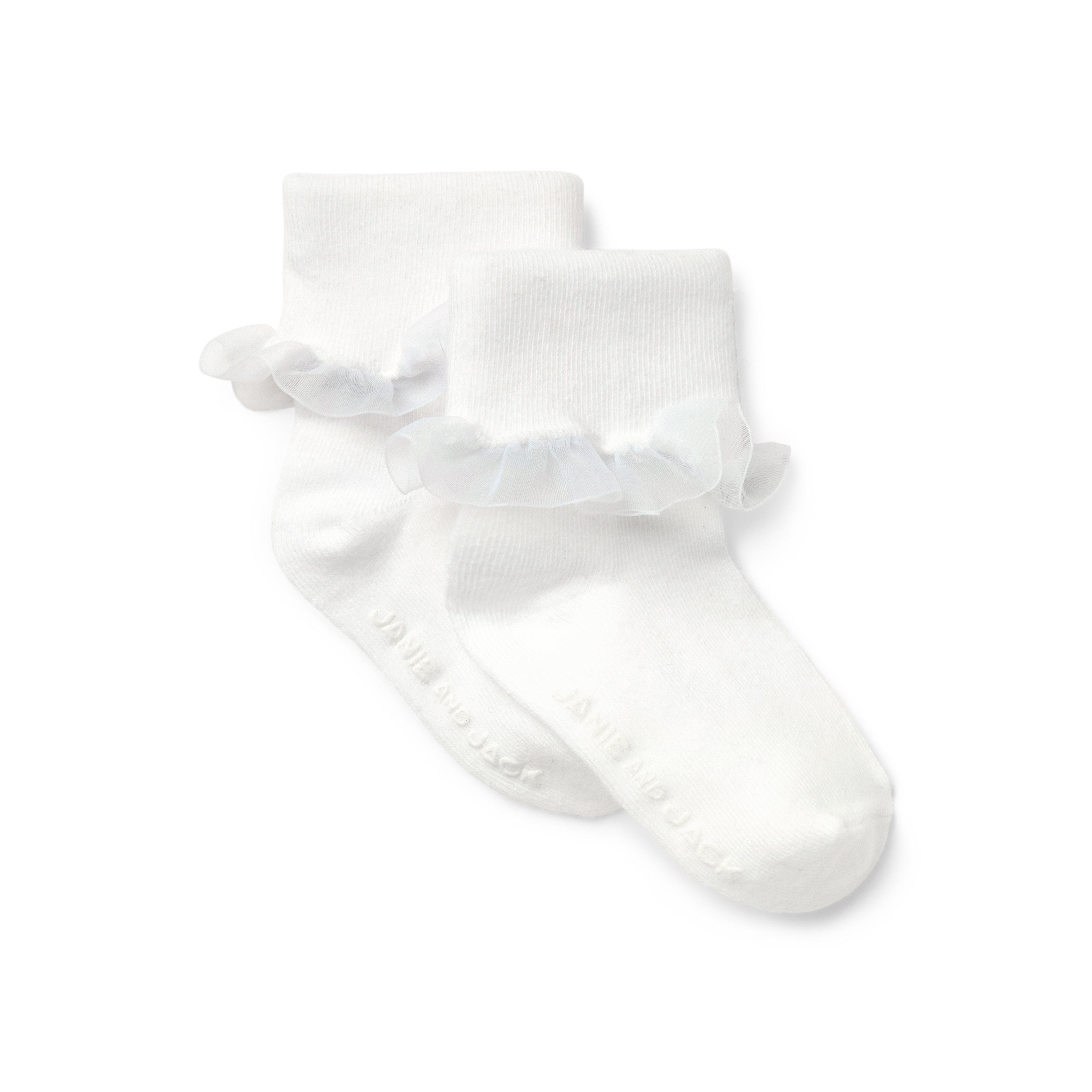 Janie and Jack | Baby Ruffle Sock - White / 6-12m | Janie and Jack