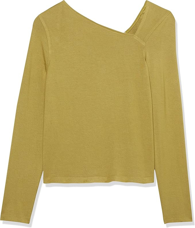 The Drop Women's Neil Long-Sleeve Asymmetrical Neckline Top | Amazon (US)