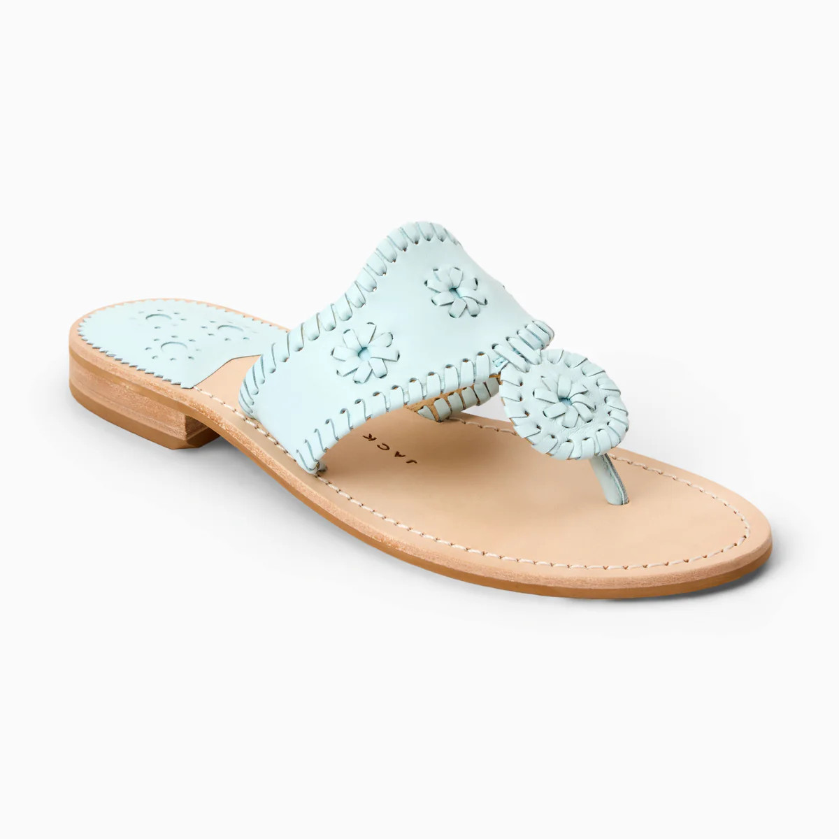 Jack Rogers Jacks Flat Sandal — Salt Water Blue Nappa Leather | Jack Rogers