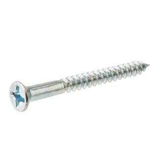 #12 x 2-1/2 in. Phillips Flat Head Zinc Plated Wood Screw (25-Pack) | The Home Depot