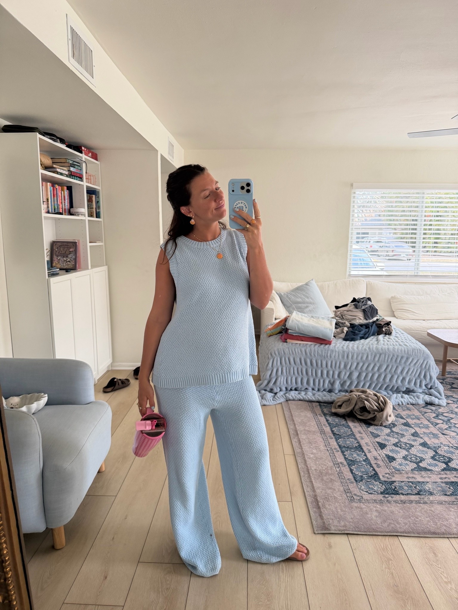 Comfiest fit! Fits with the bump and without - it has an open back 
Wearing a size medium 
Code: NAT20

#LTKdayinmylife #LTKgrwm #LTKmorningroutine