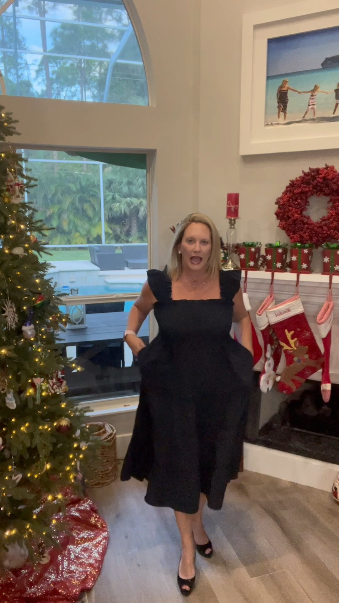 Loving this Hill House Nap Dress in Black Crepe! So versatile, it can be dressed up or down. The fabric is stunning and it has pockets! Paired here with black sling back heels, but could easily be dressed down, too!

#LTKstyletip #LTKHoliday #LTKtravel