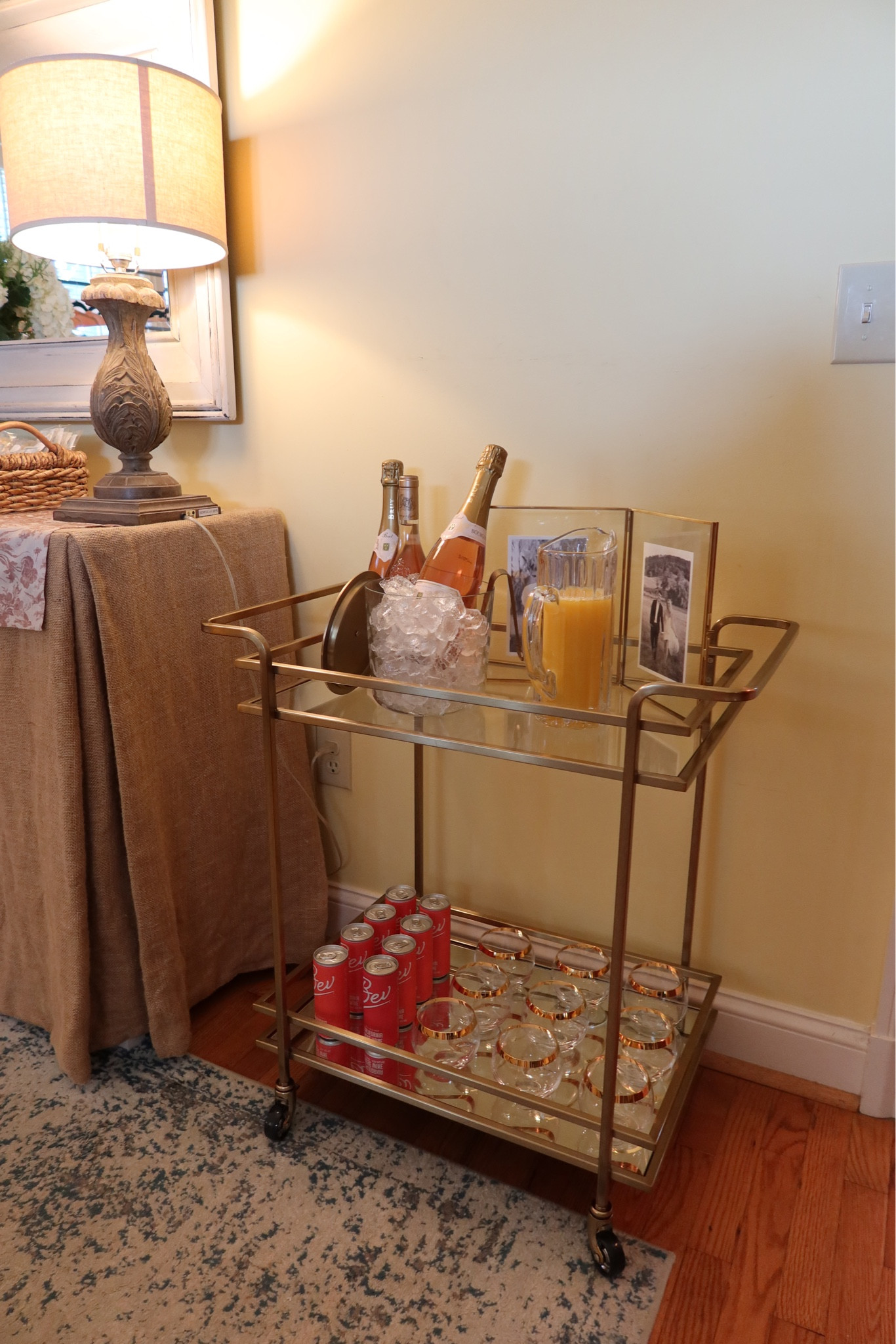 Bar cart for bridal suite on wedding day!

#LTKparties #LTKwedding