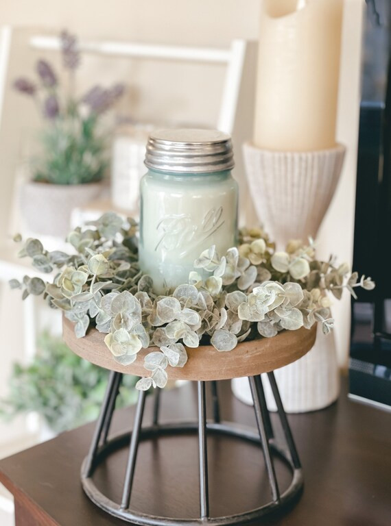 Farmhouse Candle Wreath - Home Decor - Candle Ring | Etsy (US)