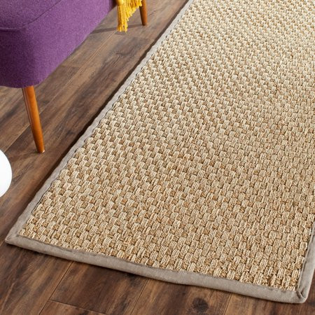 SAFAVIEH Natural Fiber Arbor Border Runner Rug Natural/Grey 2 6 x 6 | Walmart (US)