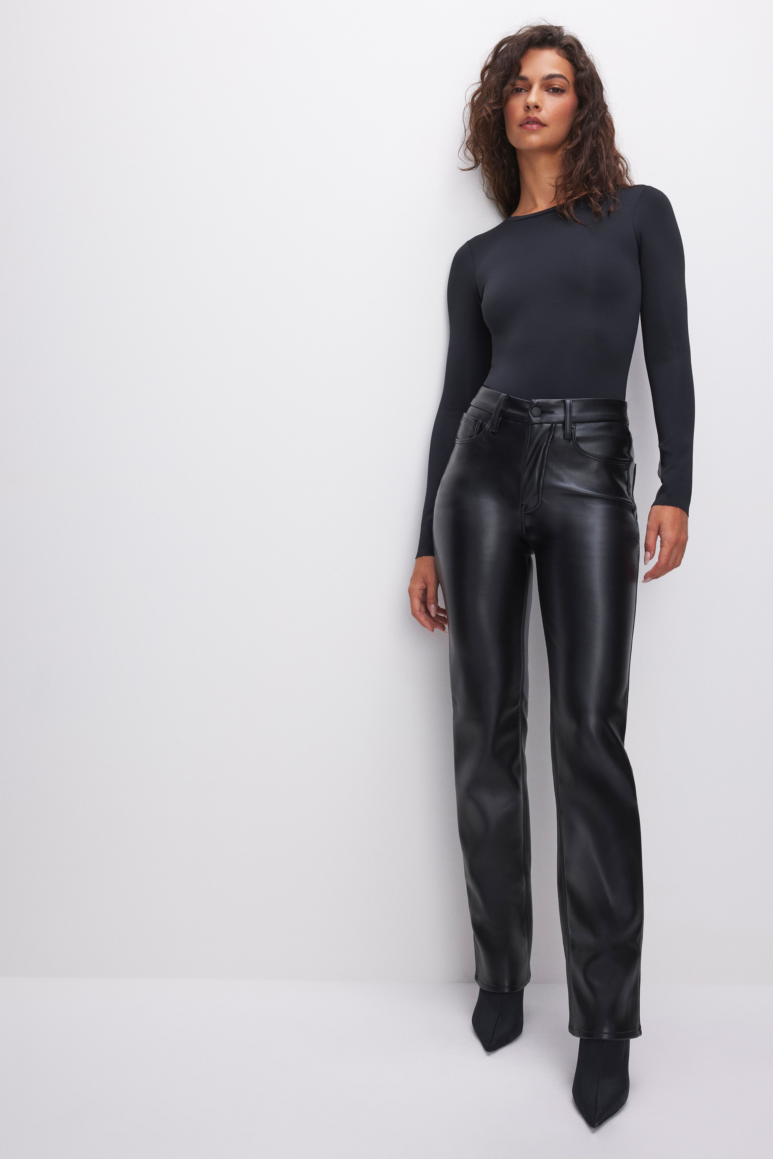 GOOD ICON FAUX LEATHER PANTS | BLACK001 - GOOD AMERICAN | Good American