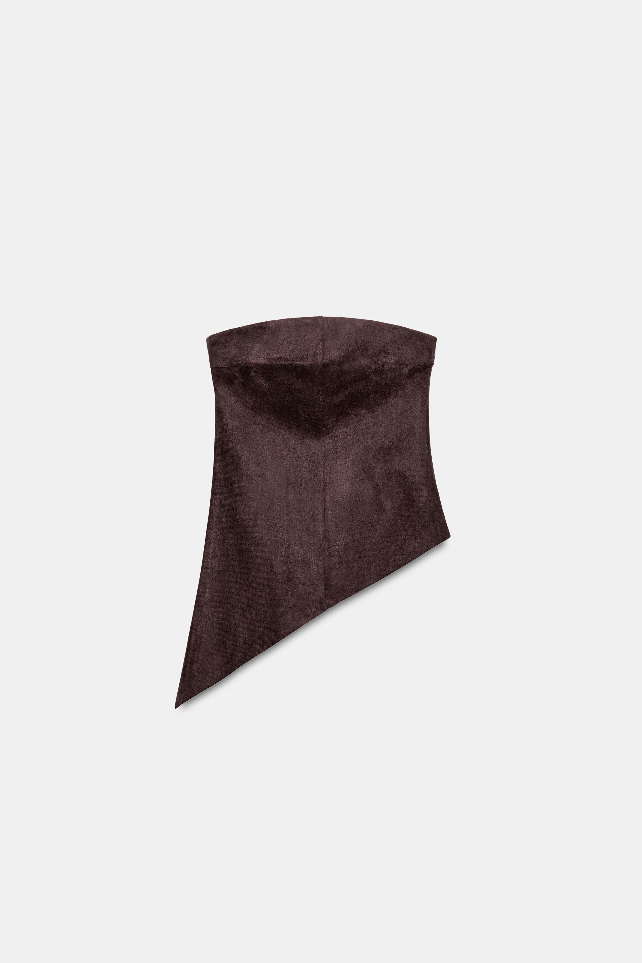 ASYMMETRIC FAUX SUEDE TOP | Zara UK