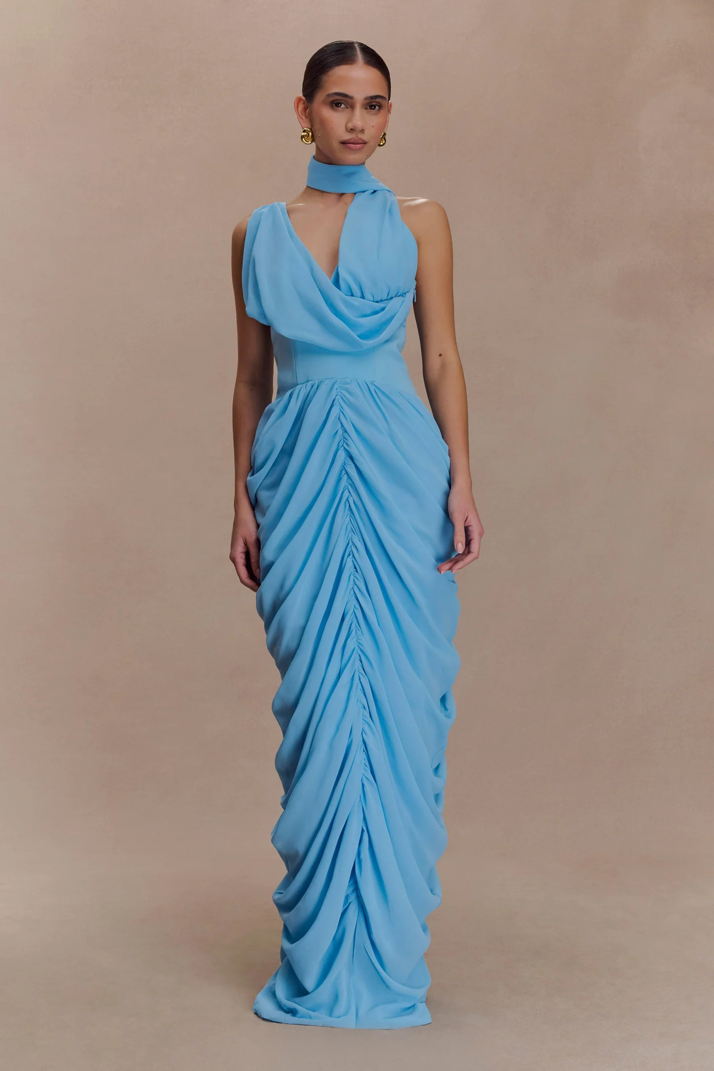 Alex Chiffon Maxi Dress - Blue | MESHKI US