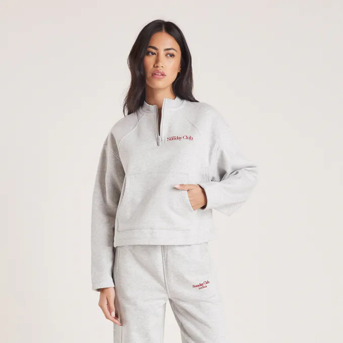 Quarter Zip Jumper - Grey Marl | Lounge (UK)