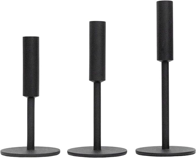 Amazon.com: TSG Modern Black Candlestick Holders Set of 3 - Metal Candle Holders for Taper Candle... | Amazon (US)