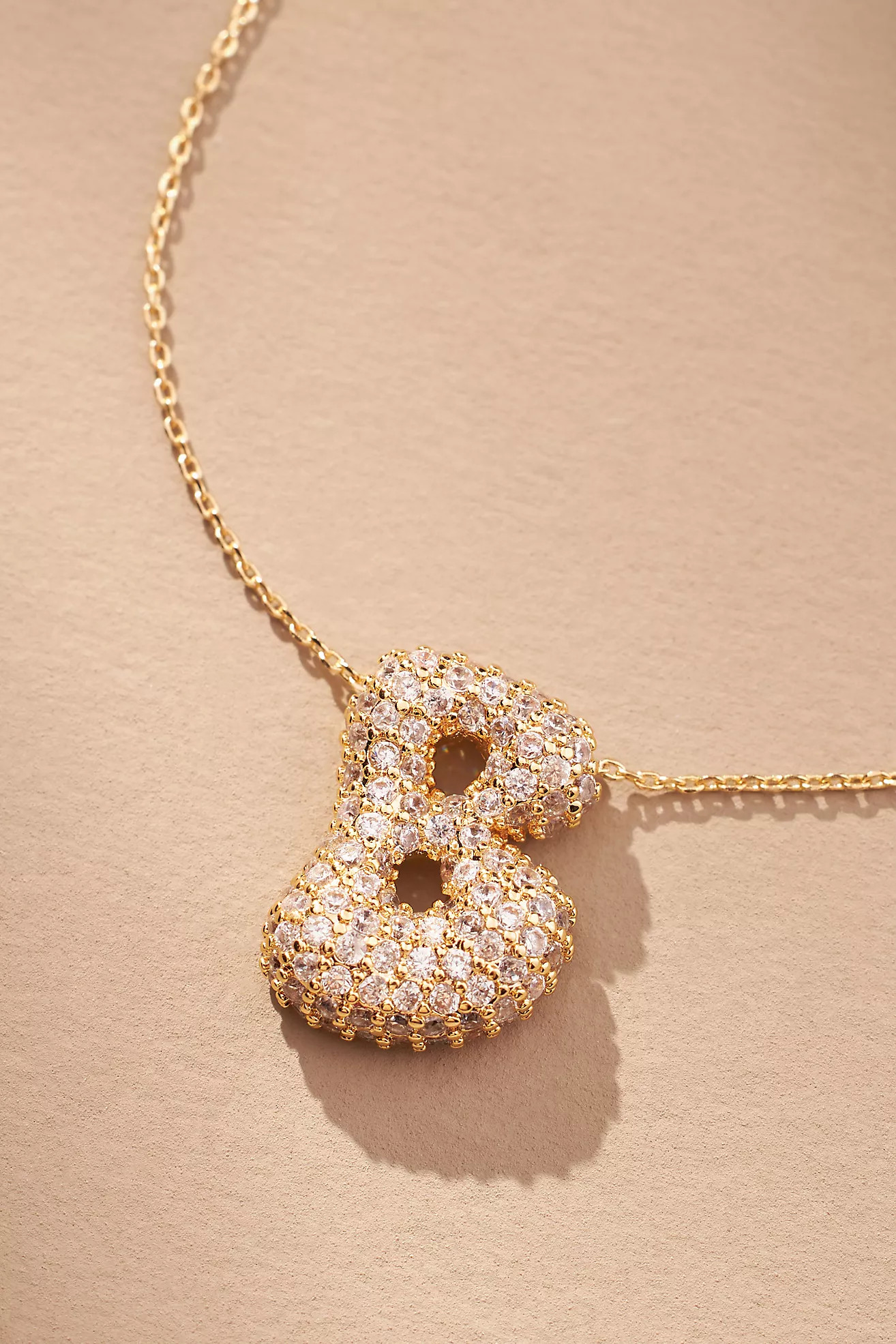 Pavé Bubble Letter Monogram Necklace | Anthropologie (US)