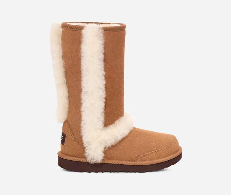 UGG Kids' Sunburst Tall Warm Sheepskin Boots in Chestnut, Size 3 | UGG (US)