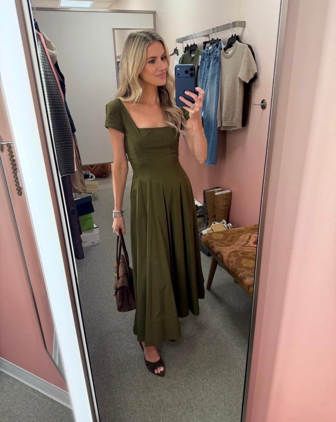 This olive green dress is such a flattering silhouette and the color is beautiful for fall. Just add heels and a classic bag, and you’re ready for weddings, date nights, or holiday events

#LTKSeasonal #LTKootd #LTKgrwm