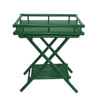 Bamboo Butler Table With Removable Serving Tray - Green | Bed Bath & Beyond