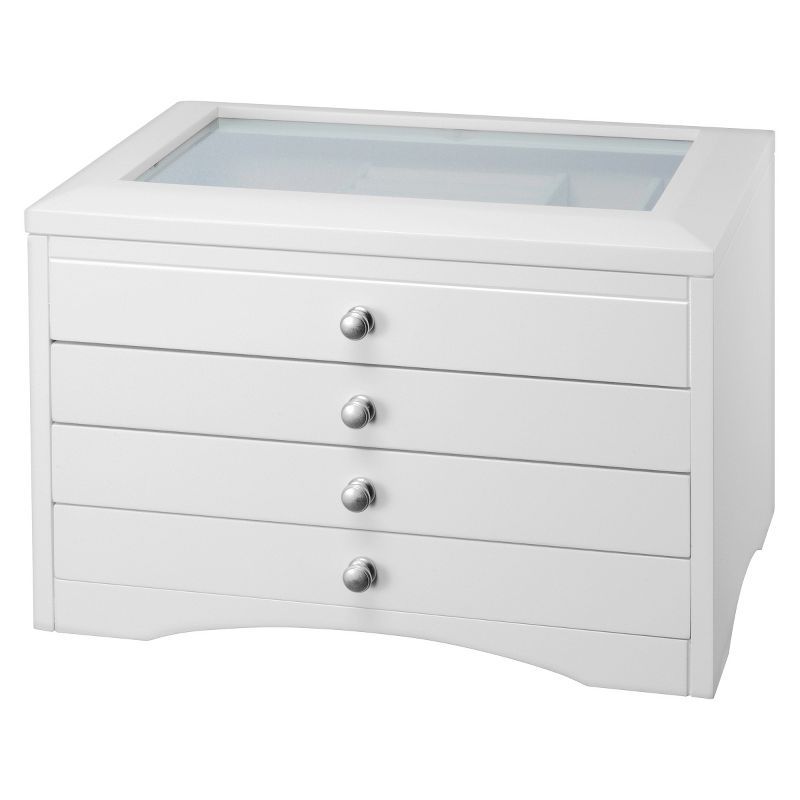 HomePointe Lift Top Wooden Jewelry Box - White | Target