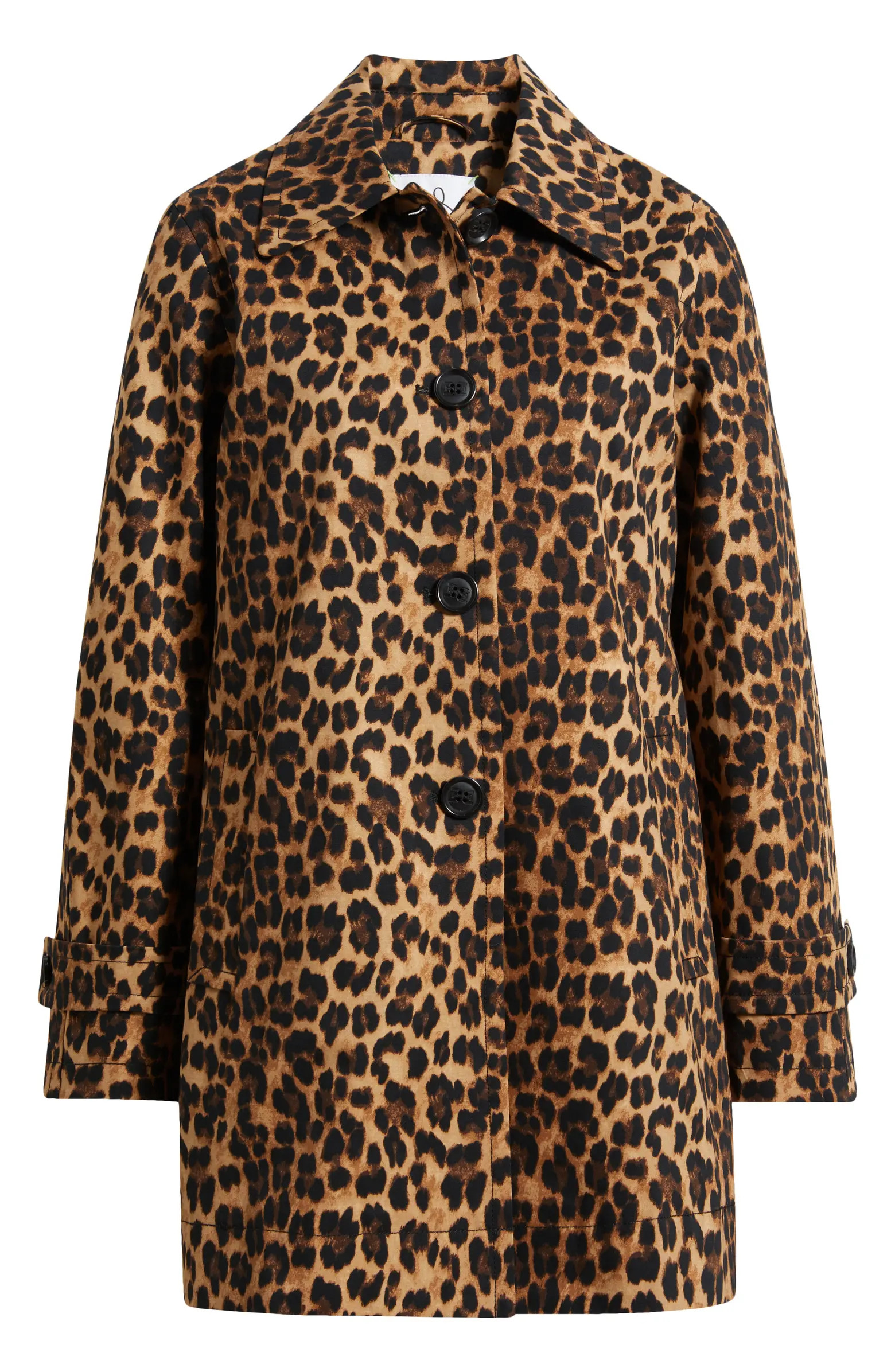 Sam Edelman Leopard Print Water Repellent Rain Jacket | Nordstrom | Nordstrom