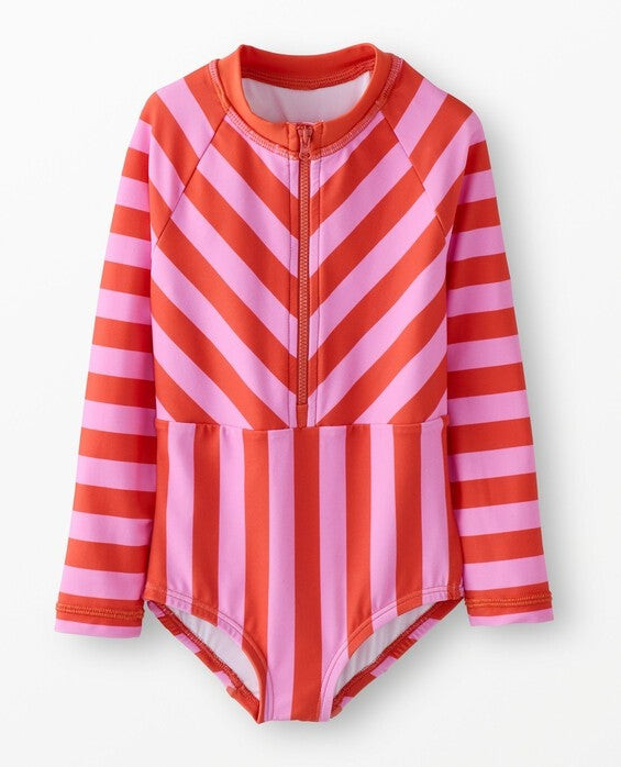 Girls' Echinacea & Sun Fire One-Piece Rash Guard Swimsuit - Size Big Kids 12 by Hanna Andersson | Hanna Andersson