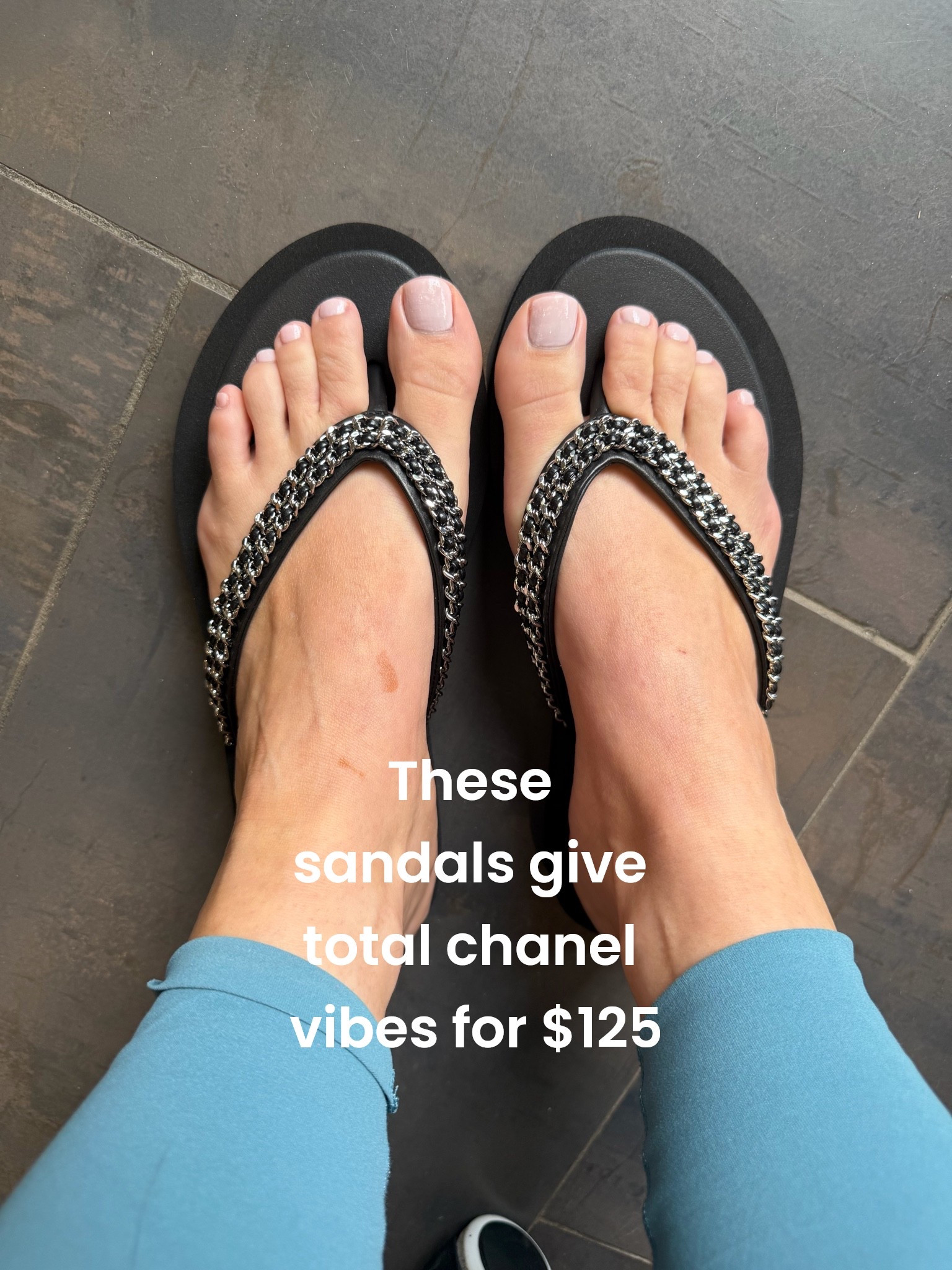 my must have sandal of the season so comfortable and look like Chanel for $125 — daily edit cover from Found by Em