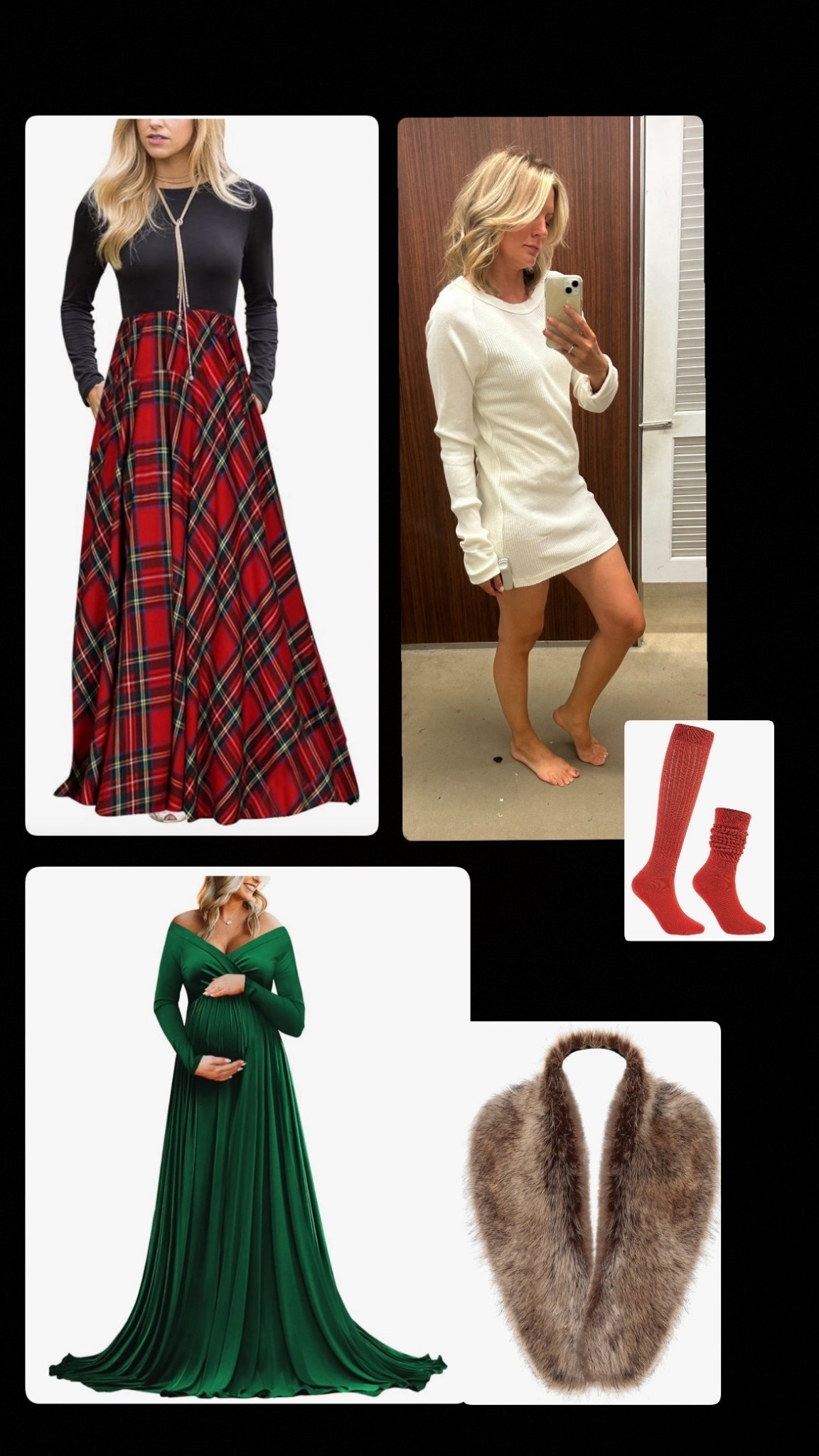 More holiday outfit inspo coming your way… Something for everyone… 
#xmasoutfit
#holidayoutfit #christmasoutfit
#familyphoto #christmas #outfitidea #easyoutfits #festiveoutfits
#classyoutfits #maternity #maternityoutfit #fur #fauxfur #cozyoutfit #plaid #thermal #tallsocks

#LTKFindsUnder100 #LTKSeasonal #LTKHoliday