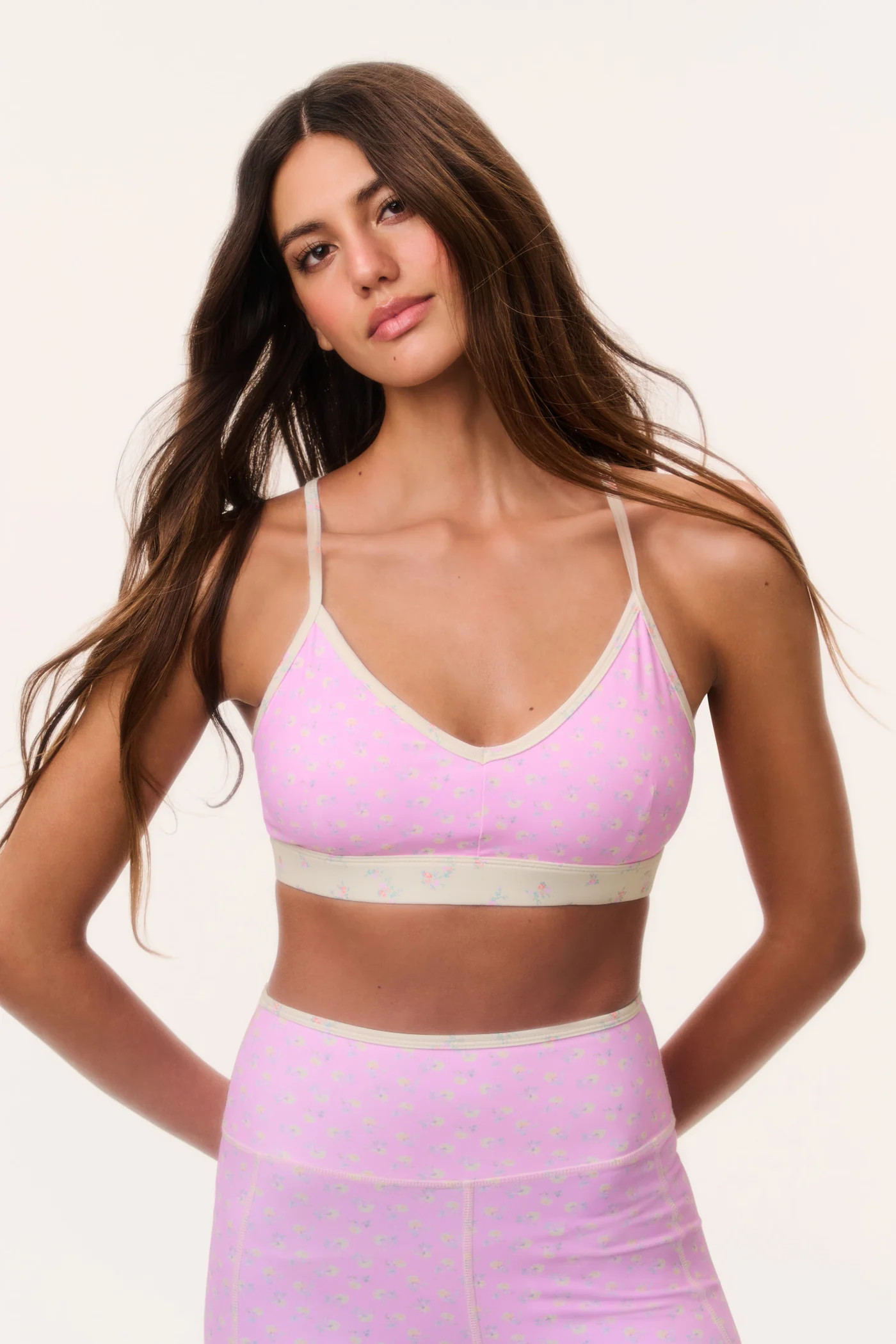 Jolanda Ditsy Floral Sports Bra | LoveShackFancy
