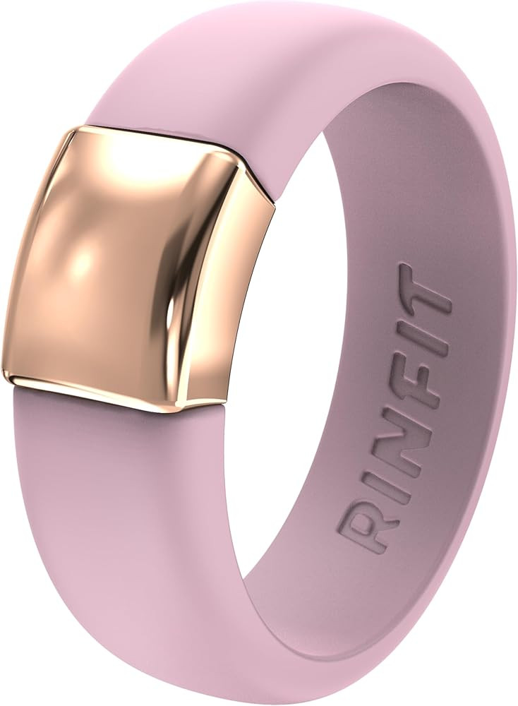 Rinfit Silicone Rings for Women - Silicone Wedding Bands - Womens Rubber Ring with Stainless Stee... | Amazon (US)
