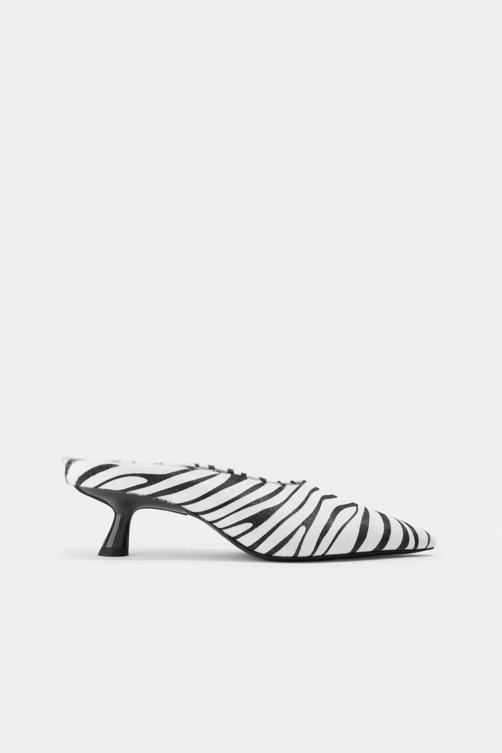 Haircalf Pointed Gala Mule In Zebra | Simon Miller