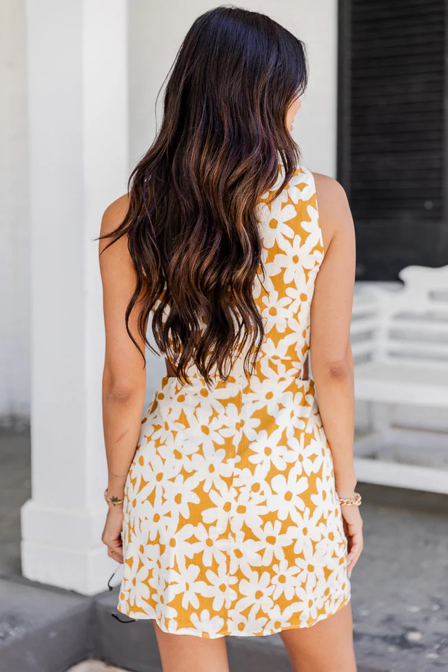 Boardwalk Dream Brown Daisy Mini Dress | Pink Lily