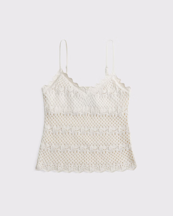 Women's Crochet-Style V-Neck Cami | Women's New Arrivals | Abercrombie.com | Abercrombie & Fitch (US)