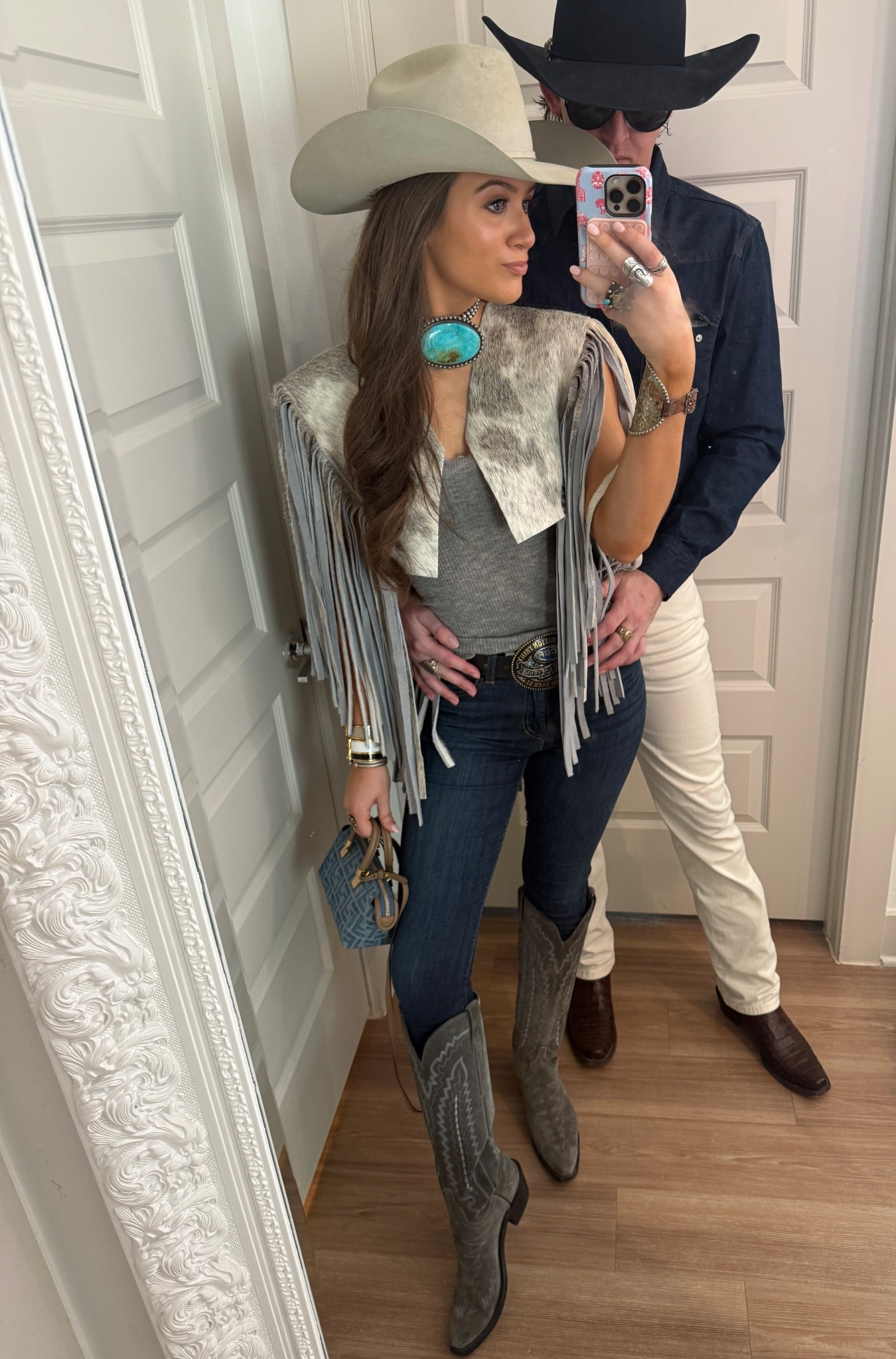 Our fits to cheer on the Cowboys with one of our very favorite brands… Luchesse! Both wearing Luchesse boots! 