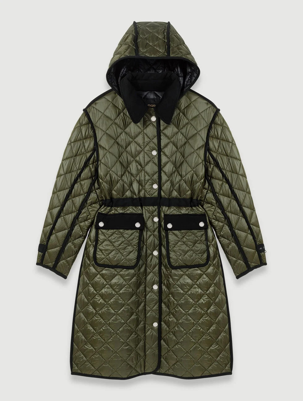 Contrast quilted puffer jacket | Maje US | Maje US