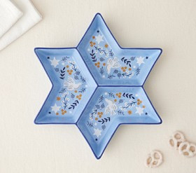 Rifle Paper Co. Hanukkah Shaped Divided Ceramic Platter | Pottery Barn Kids