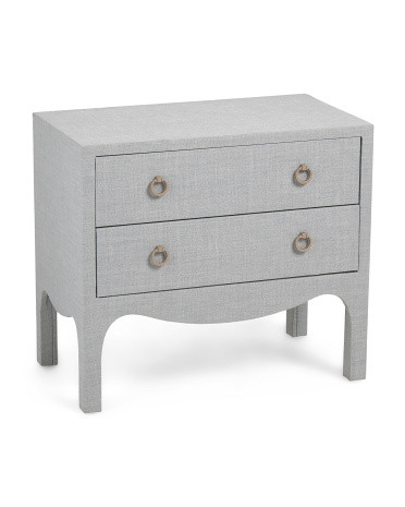 27x24 2 Drawer Linen Wrapped Side Table | TJ Maxx
