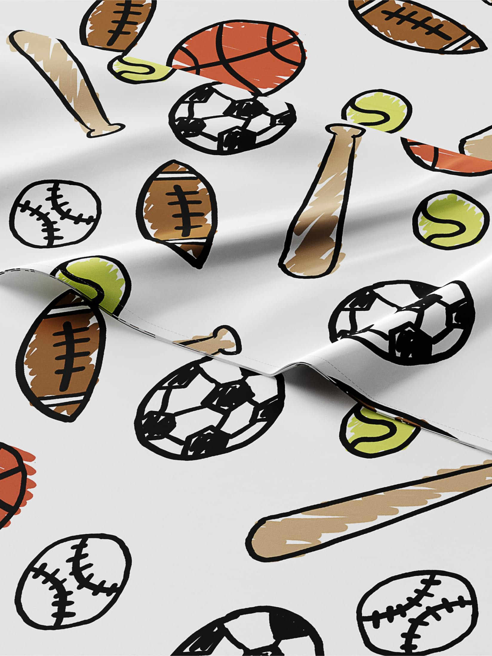 Kids Twin Size Sports Bed Sheets - 3 Piece Sports Sheet Set - Soccer, Basketball, Football, Tenni... | Amazon (US)