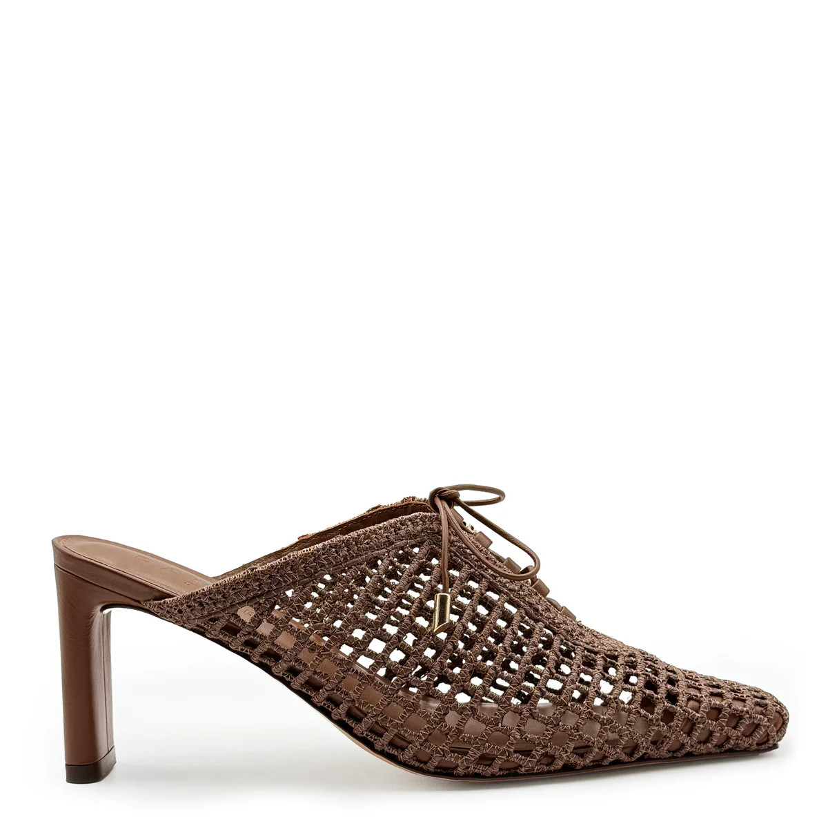 Bruna Mid-Heeled Raffia Sandal | DANIELLA SHEVEL, LLC