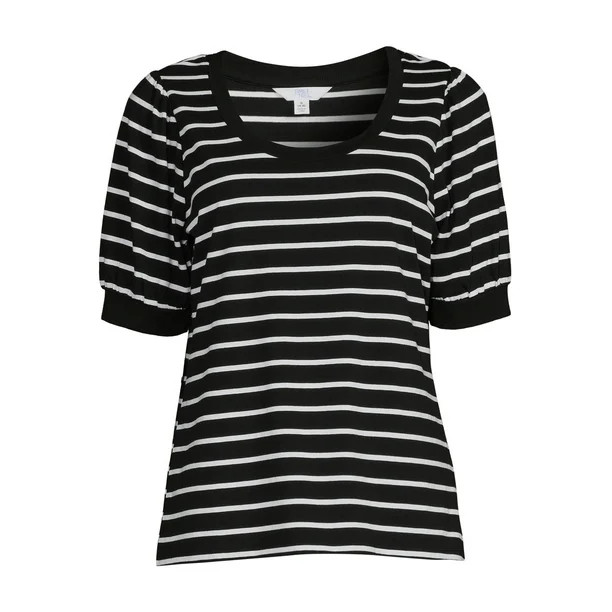 Time and Tru Women's Puff Sleeve Top | Walmart (US)