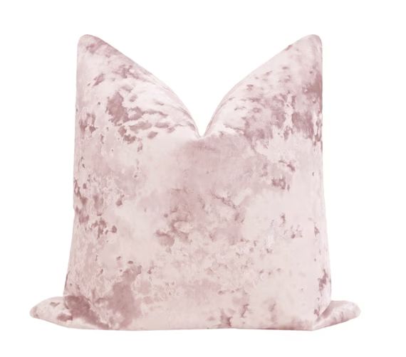 Lavish Velvet // Ballet Pillow COVER ONLY | pale pink velvet pillow | designer throw pillow |  cr... | Etsy (US)