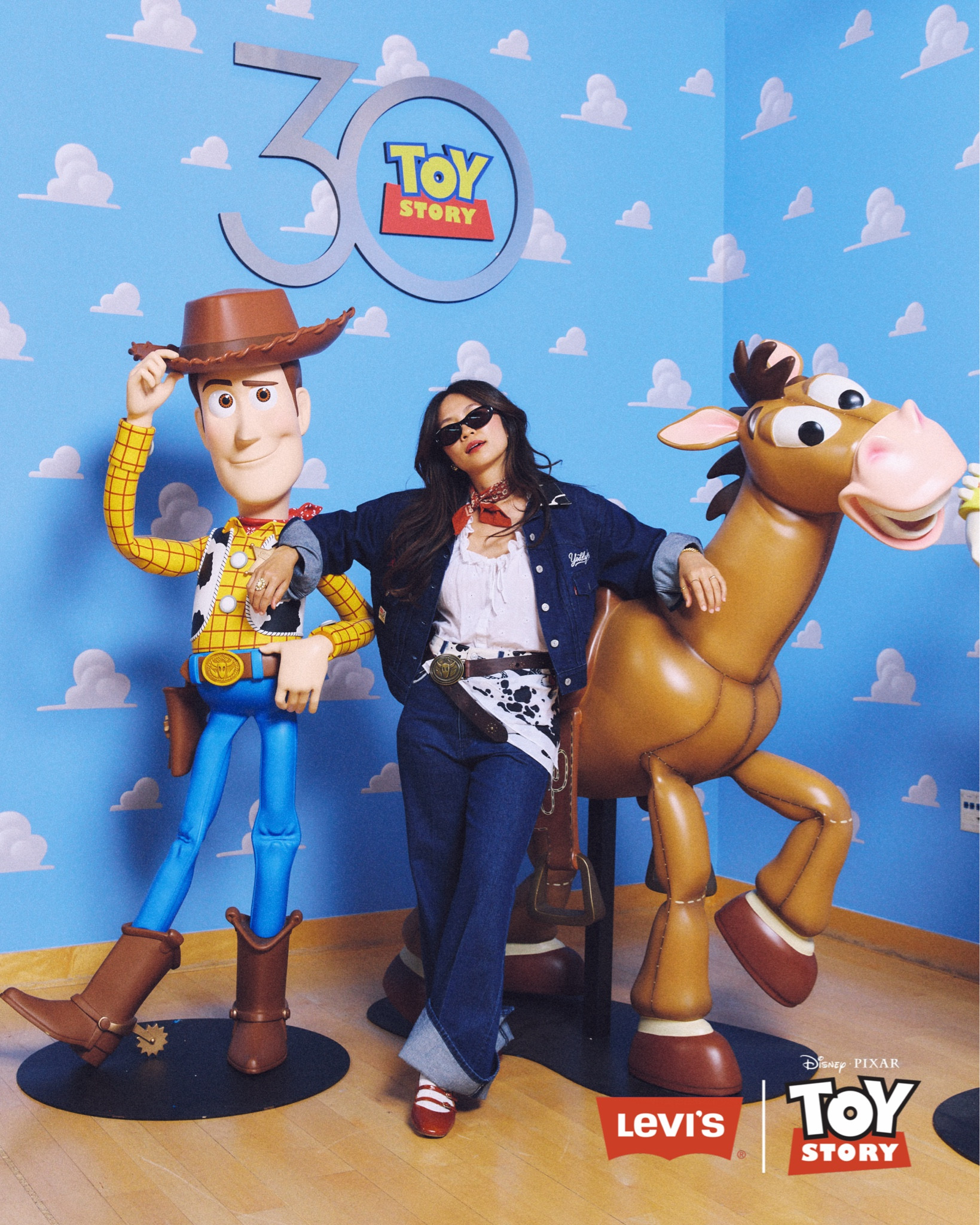 I was invited to try on the Toy story X Levi’s 30th anniversary collaboration collection. I’m wearing the denim jacket (size XS), jeans (size 28) and cow print scarf on my waist. I’m 5’3” #disneystyle #toystory30 

#LTKPetite #LTKSeasonal #LTKHalloween