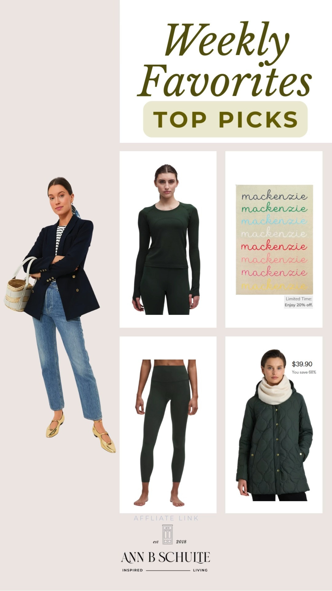 Weekly faves that make every day feel a little easier and a lot more fun. Simple joys we keep reaching for on repeat ✨💛🌿
#weeklyfaves #ltkfinds #styleinspo #fashionfavorites #seasonalstyle #outfitinspo #trendalert #shoppingguide #ltkstyle #dailyinspo 

 #LTKootd #LTKActive #LTKSaleAlert