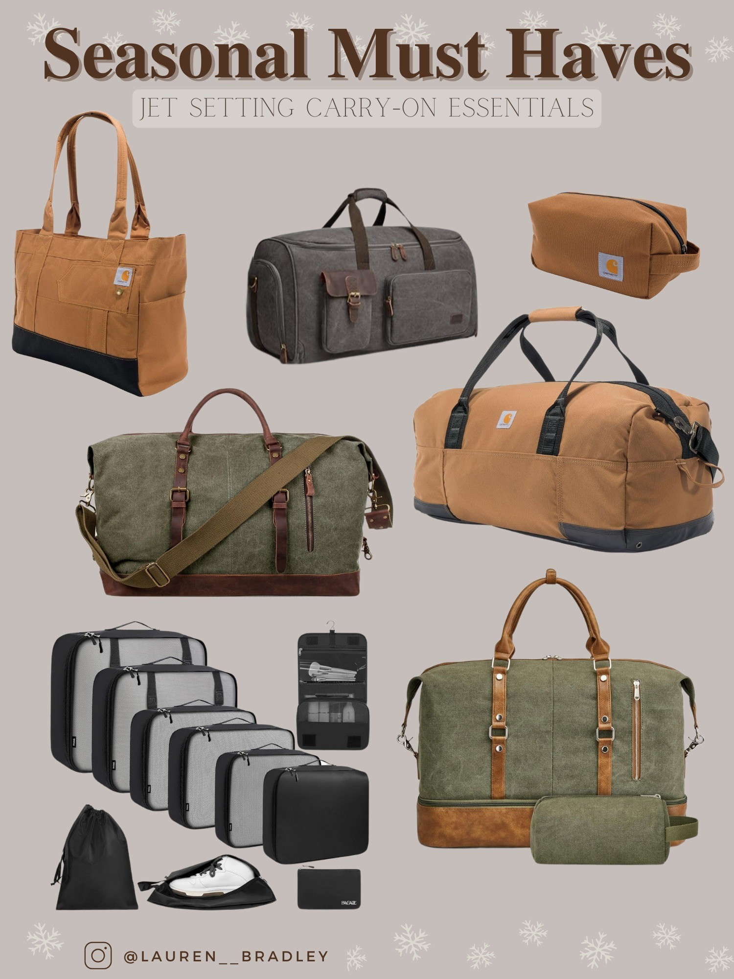 Gift guide, travel, packing cubes, duffle, garment bag, carhartt, amazon picks, target, nordstrom, cosmetic bag, toiletries bag, toiletry

#LTKGiftGuide #LTKTravel #LTKSeasonal